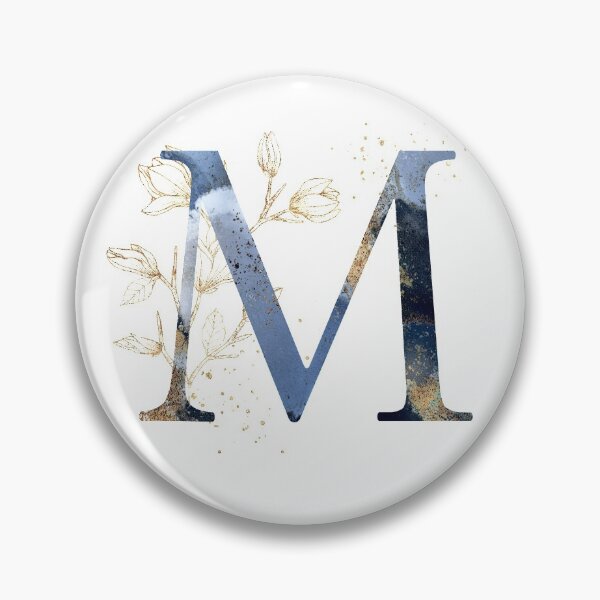 Item preview, Floral Initial Letter M, Monogram Gifts designed and sold by PinkLotusArt.
