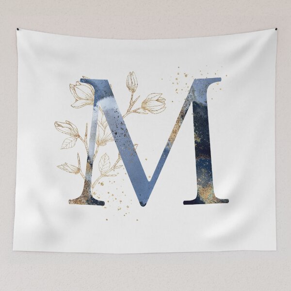 Item preview, Floral Initial Letter M, Monogram Gifts designed and sold by PinkLotusArt.
