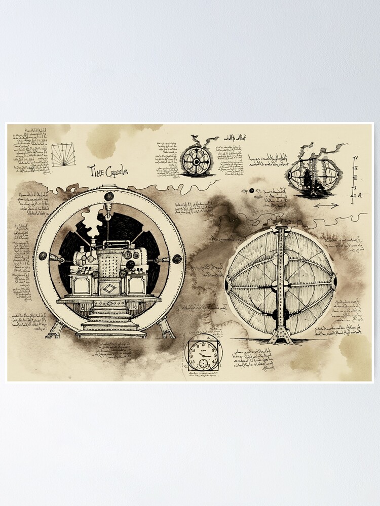 Time Machine Sketches Poster By Djrbennett Redbubble