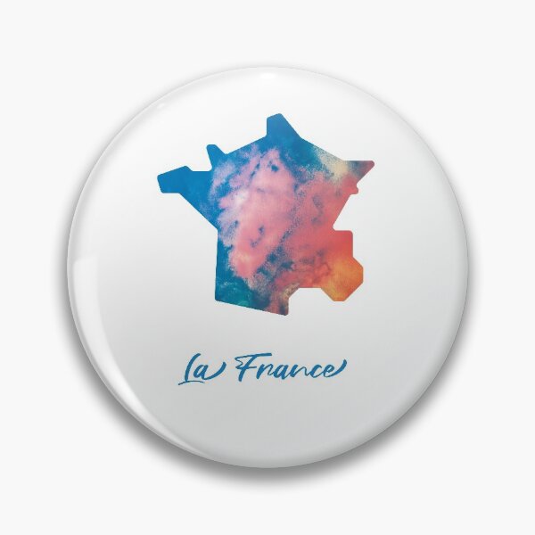 Item preview, La France Map in Watercolor (Blue and Orange) designed and sold by Geometricshow.