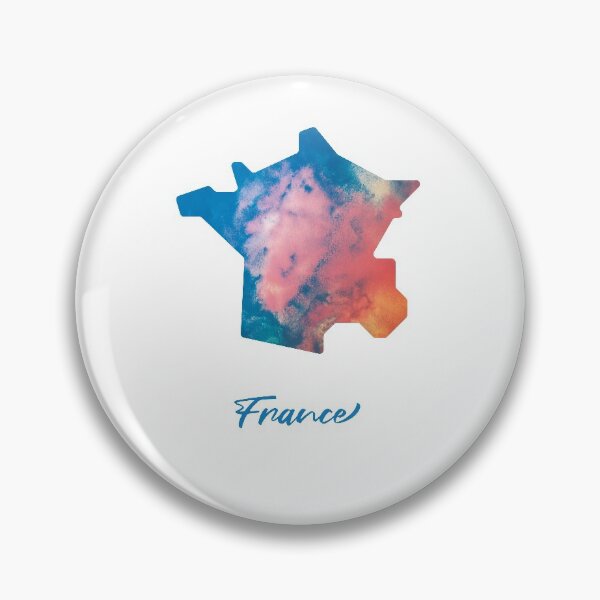 Item preview, France Map in Watercolor (Blue and Orange) designed and sold by Geometricshow.