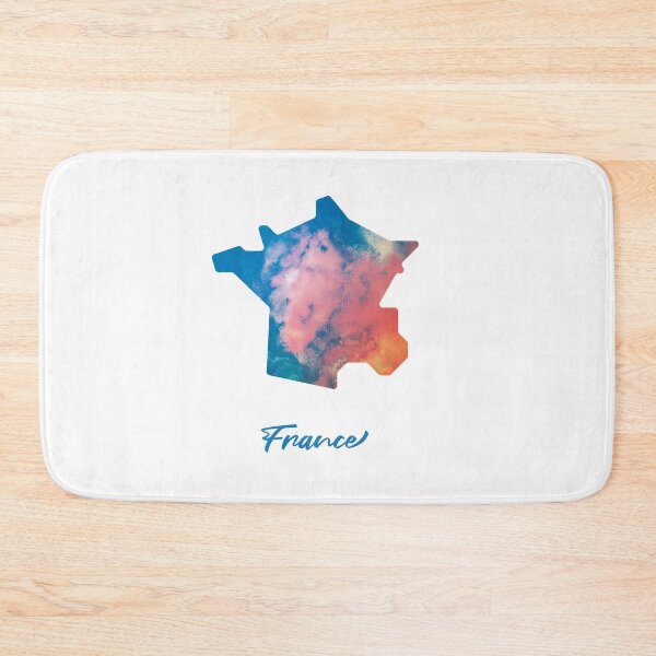Item preview, France Map in Watercolor (Blue and Orange) designed and sold by Geometricshow.