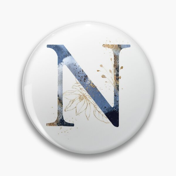 Item preview, Floral Initial Letter N, Monogram Gifts designed and sold by PinkLotusArt.
