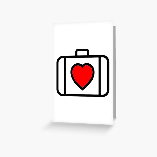 U2 Inspired Red Heart in Suitcase Greeting Card
