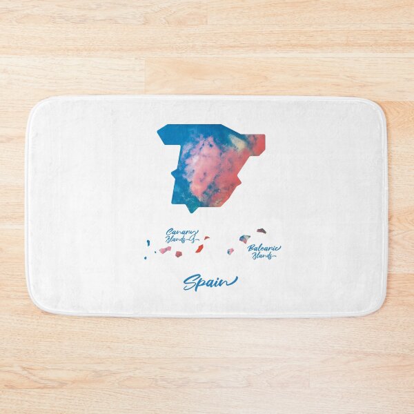 Item preview, Spain Map in Watercolor (Blue and Orange) designed and sold by Geometricshow.
