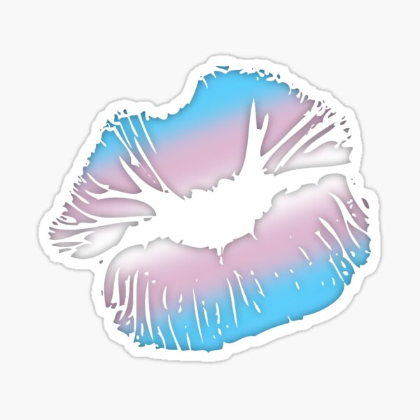 Transgender Pride Big Kissing Lips Sticker For Sale By Valador Redbubble