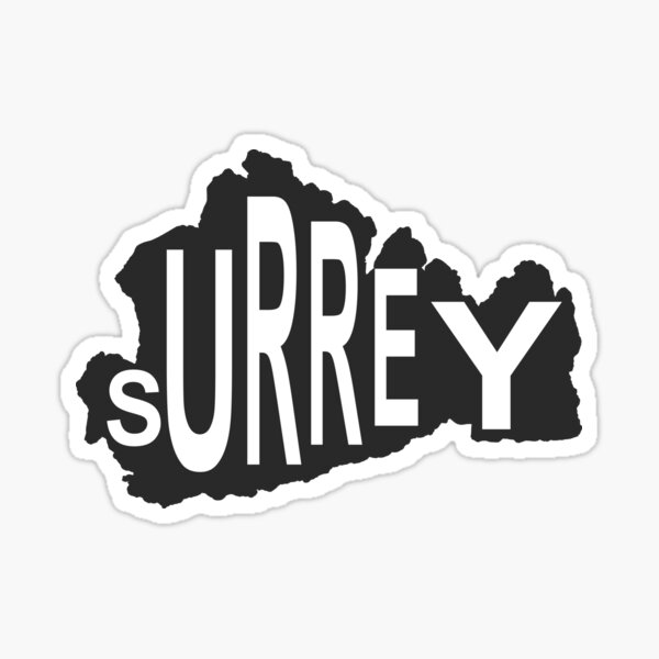 Item preview, Surrey Map Text Silhouette designed and sold by GeorgeLemon.