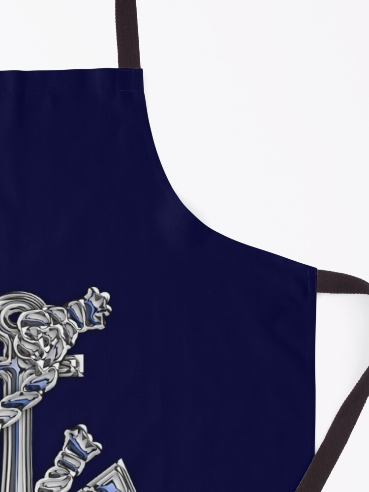 Alternate view of Chrome Style Nautical Rope Anchor Applique Apron