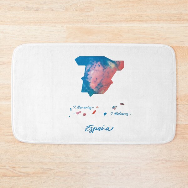 Item preview, España (Spain) Map in Watercolor (Blue and Orange) designed and sold by Geometricshow.