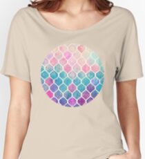 Regenbogen Pastell Aquarell marokkanischen Muster Baggyfit T-Shirt