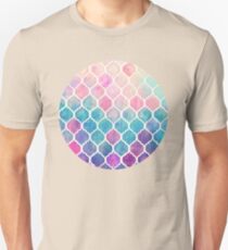 Regenbogen Pastell Aquarell marokkanischen Muster Unisex T-Shirt