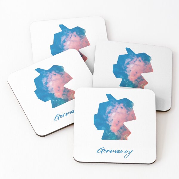 Item preview, Germany Map in Watercolor (Blue and Orange) designed and sold by Geometricshow.