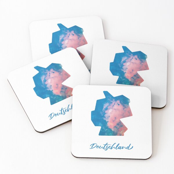 Item preview, Deutschland (Germany) Map in Watercolor (Blue and Orange) designed and sold by Geometricshow.