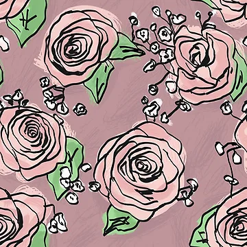 Artwork thumbnail, Vintage Pink Roses Pattern by RoserinArt
