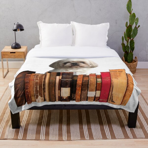 Item preview, Paul - Shih tzu dog behind old books designed and sold by Move-Art.