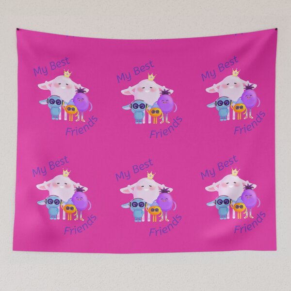 Item preview, Cartoon Friends with Pink Background by LisetteV designed and sold by Vero De.