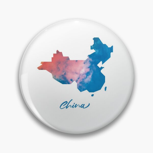 Item preview, China Map in Watercolor (Blue and Orange) designed and sold by Geometricshow.