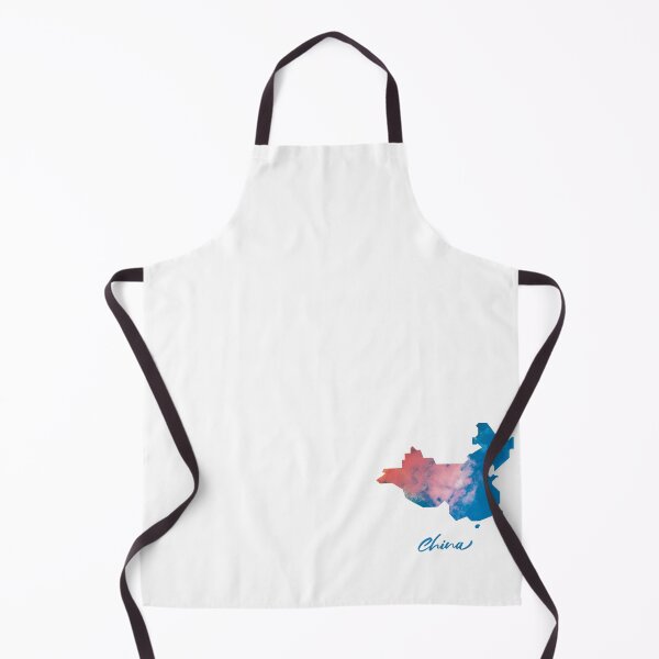 Item preview, China Map in Watercolor (Blue and Orange) designed and sold by Geometricshow.