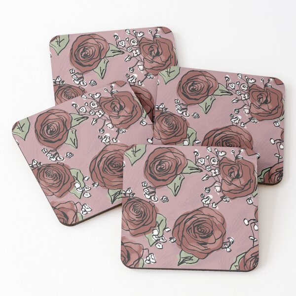Item preview, Vintage Red Roses Pattern designed and sold by RoserinArt.