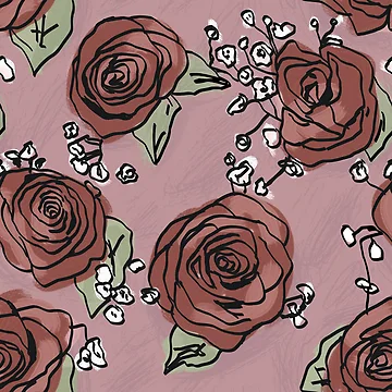 Artwork thumbnail, Vintage Red Roses Pattern by RoserinArt