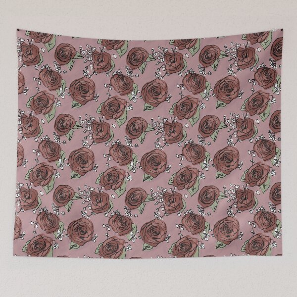 Item preview, Vintage Red Roses Pattern designed and sold by RoserinArt.
