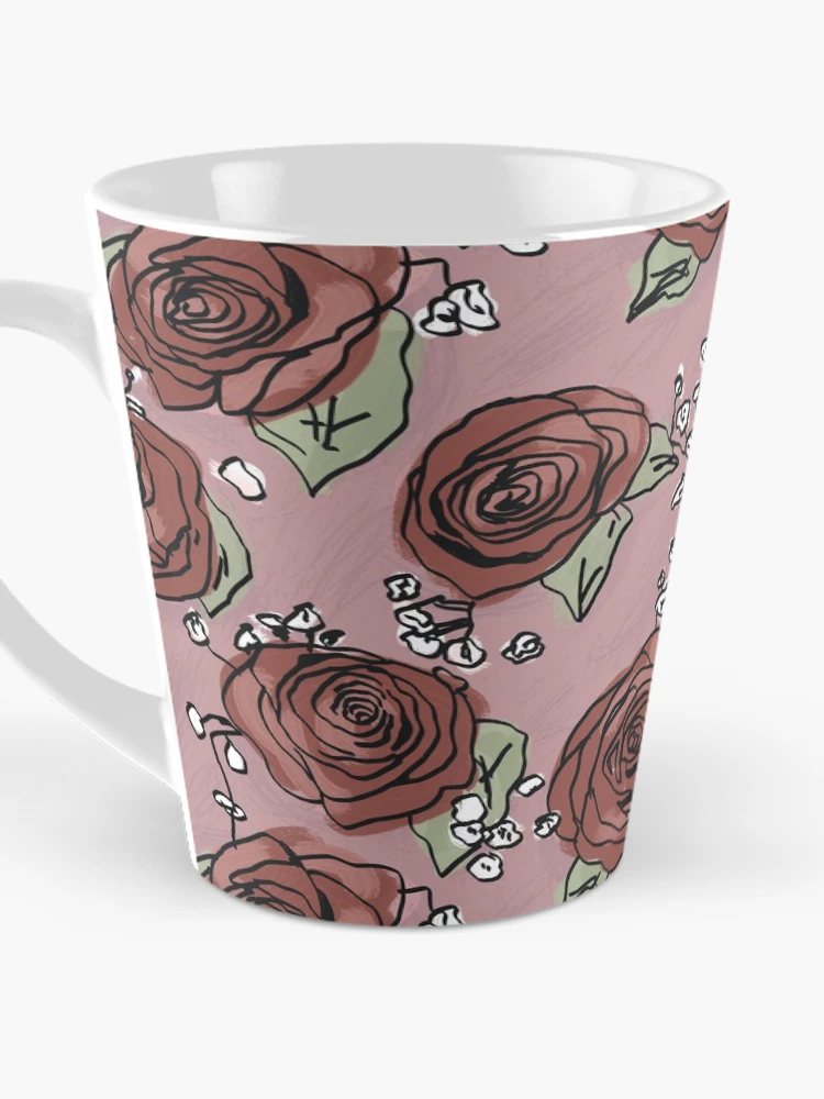 Thumbnail 3 of 4, Coffee Mug, Vintage Red Roses Pattern designed and sold by RoserinArt.