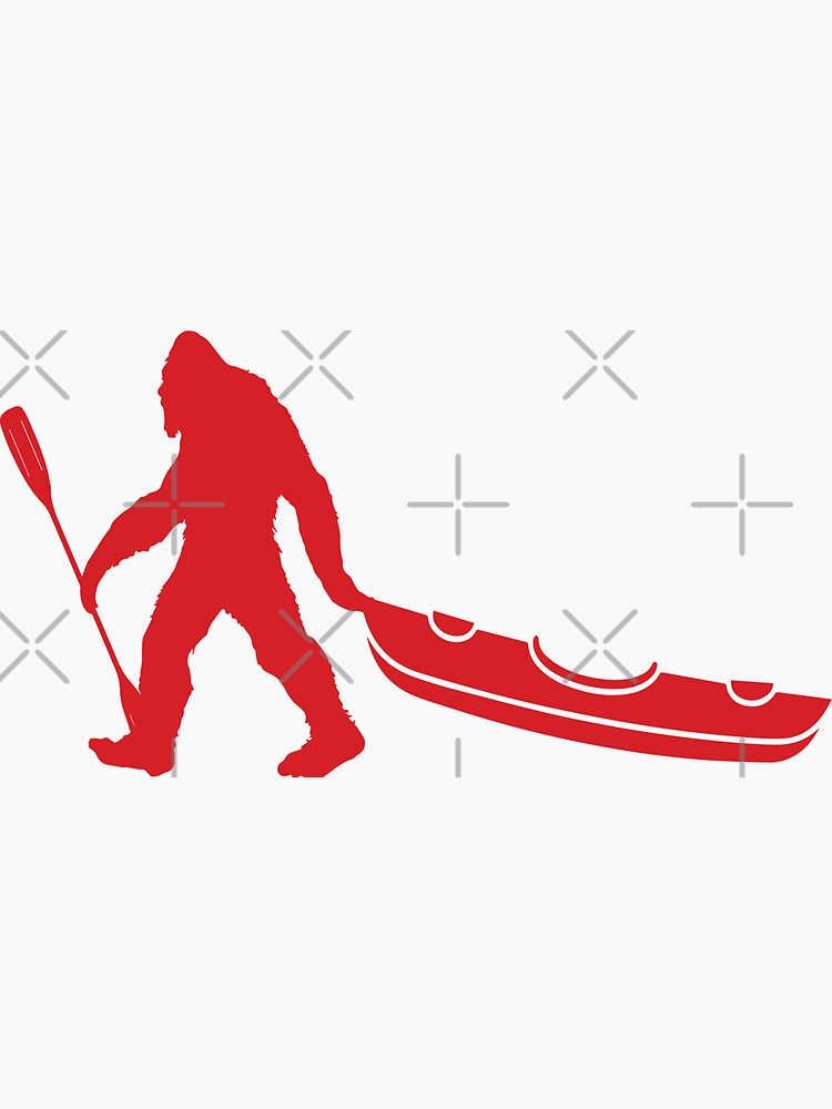 “Bigfoot Kayak” Sticker by Taylorpemelton | Redbubble