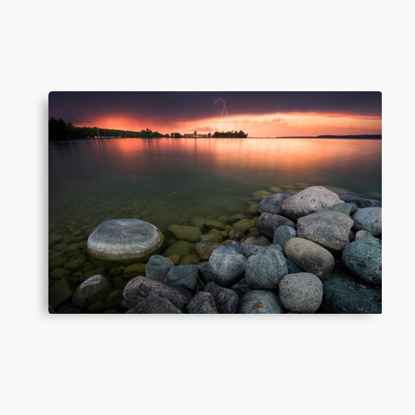 Lightning at Sunset - Leech Lake, MN Canvas Print