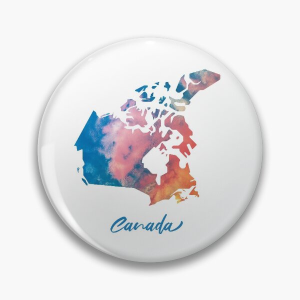Item preview, Canada Map in Watercolor (Blue and Orange) designed and sold by Geometricshow.