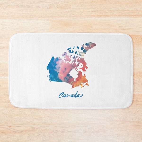 Item preview, Canada Map in Watercolor (Blue and Orange) designed and sold by Geometricshow.