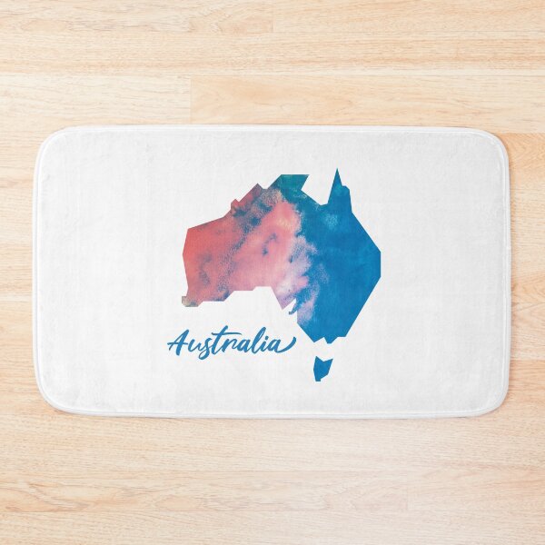 Item preview, Australia Map in Watercolor (Blue and Red) designed and sold by Geometricshow.