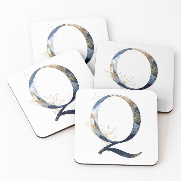 Item preview, Floral Initial Letter Q, Monogram Gifts designed and sold by PinkLotusArt.