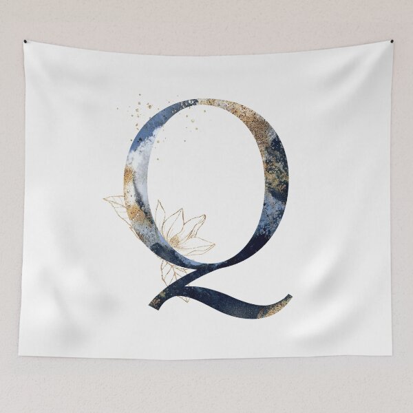 Item preview, Floral Initial Letter Q, Monogram Gifts designed and sold by PinkLotusArt.
