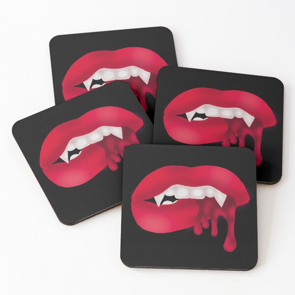 Item preview, Vampire teeth fangs blood smile mouth blood mask designed and sold by maiawright-art.