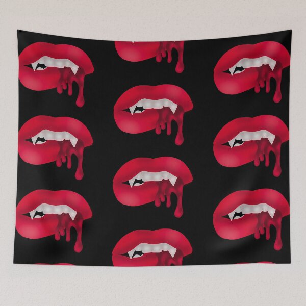 Item preview, Vampire teeth fangs blood smile mouth blood mask designed and sold by maiawright-art.