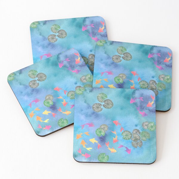 Item preview,  where they will swim next. That's why I called it a Zen design. The background was created with watercolor paints. designed and sold by nabeArtist.