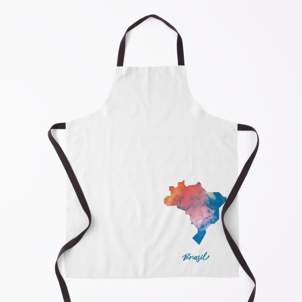 Item preview, Brasil Map in Watercolor (Blue and Orange) designed and sold by Geometricshow.