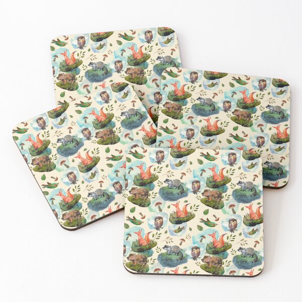Item preview, Watercolor Forest Animals Pattern designed and sold by dinuty.