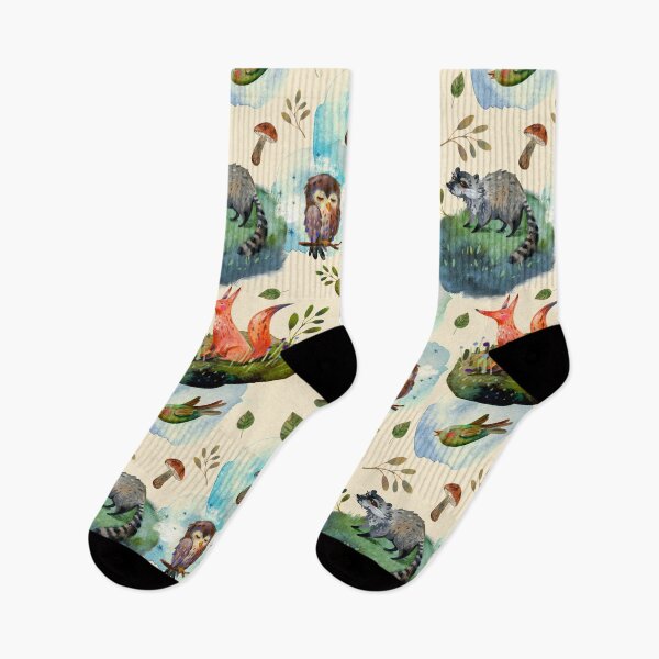 Item preview, Watercolor Forest Animals Pattern designed and sold by dinuty.