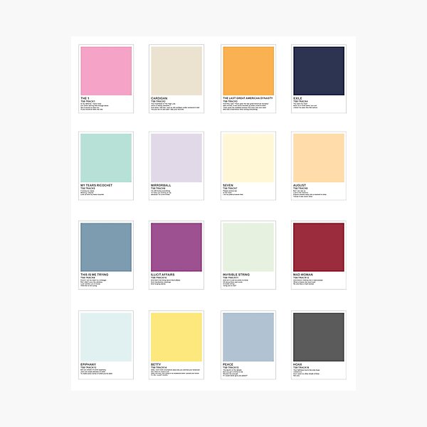 TS8 All Songs Color Swatches Photographic Print