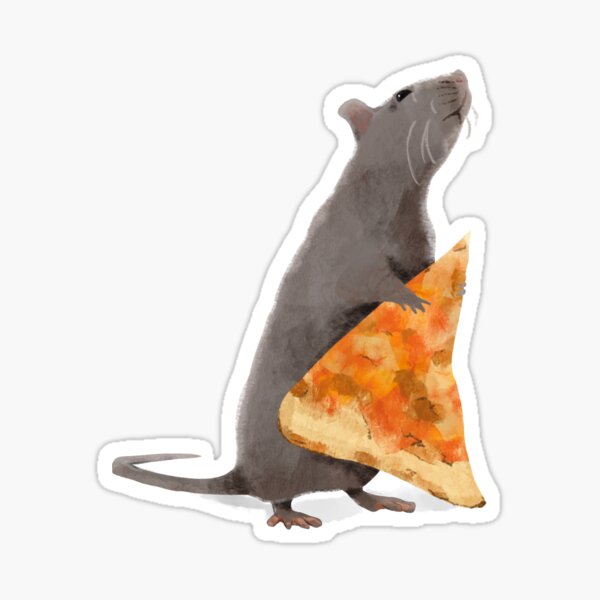 Pizza Rat (Grey) Sticker