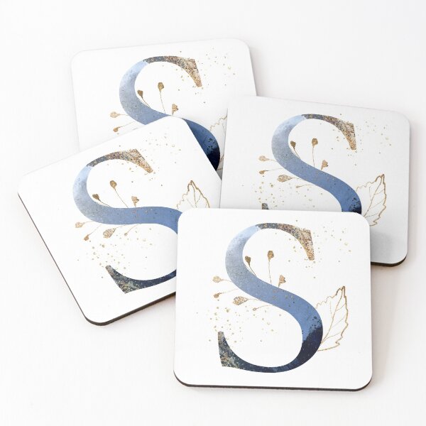 Item preview, Floral Initial Letter S, Monogram Gifts designed and sold by PinkLotusArt.