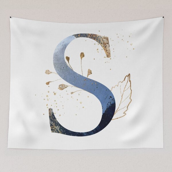 Item preview, Floral Initial Letter S, Monogram Gifts designed and sold by PinkLotusArt.