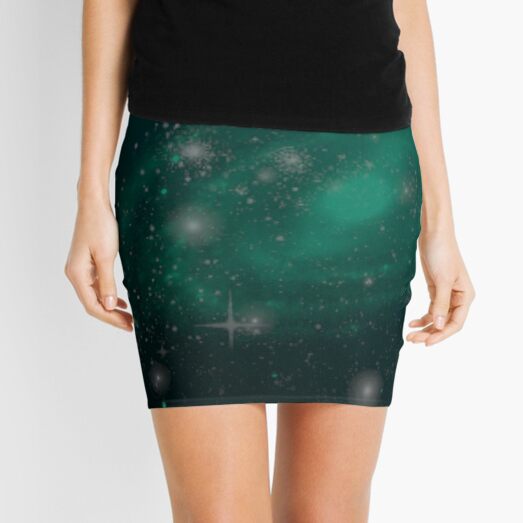 Teal Galaxy Gradient Mini Skirt