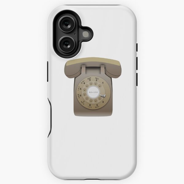 Rotary Phone (beige on white) iPhone Tough Case