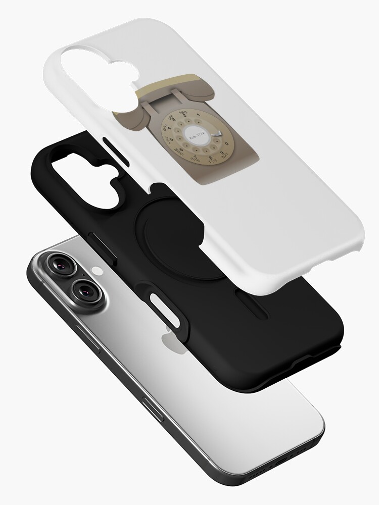 Thumbnail 2 of 4, iPhone Case, Rotary Phone (beige on white) designed and sold by elert.
