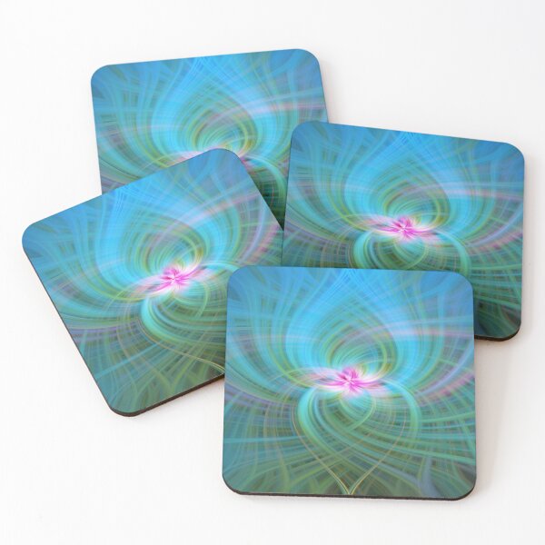 Item preview, Hibiscus Skies: Abstract Fractal Flower Pattern in Blue and Pink designed and sold by Josie Elias.
