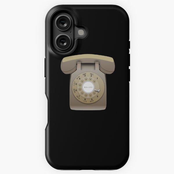Rotary Phone (beige on black) iPhone Tough Case