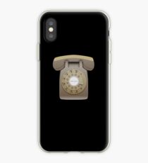 Rotary Phone (beige on black) iPhone Case