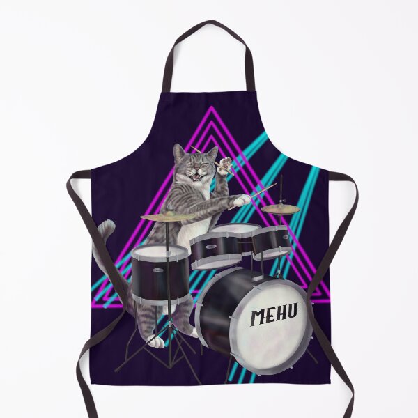 Item preview, Cat Drummer - Rock band kitty playing the drums designed and sold by Mehu.